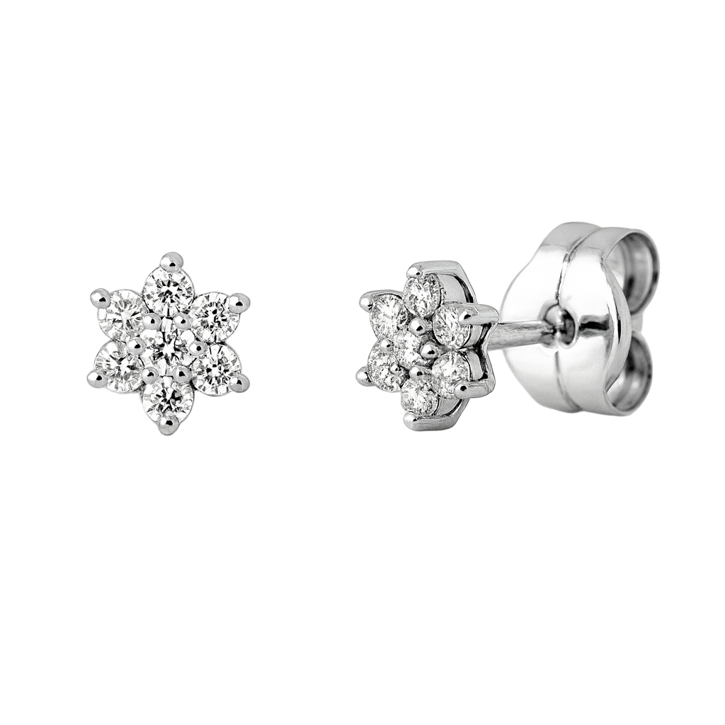 Aros de Diamantes 0.25 cts en Oro blanco 18K