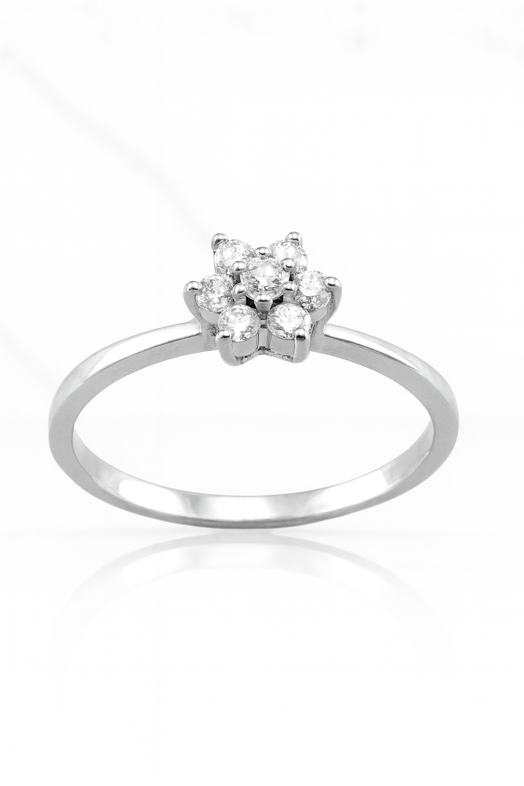 Aros Roseta con Diamantes 0.48 cts en Oro blanco 18K