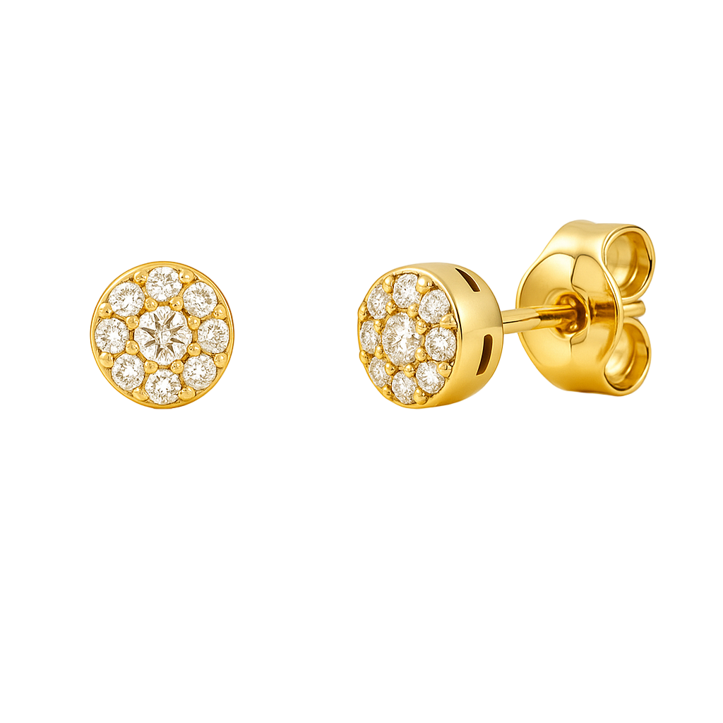 Aros de Diamantes 0.20 cts en Oro amarillo 18K