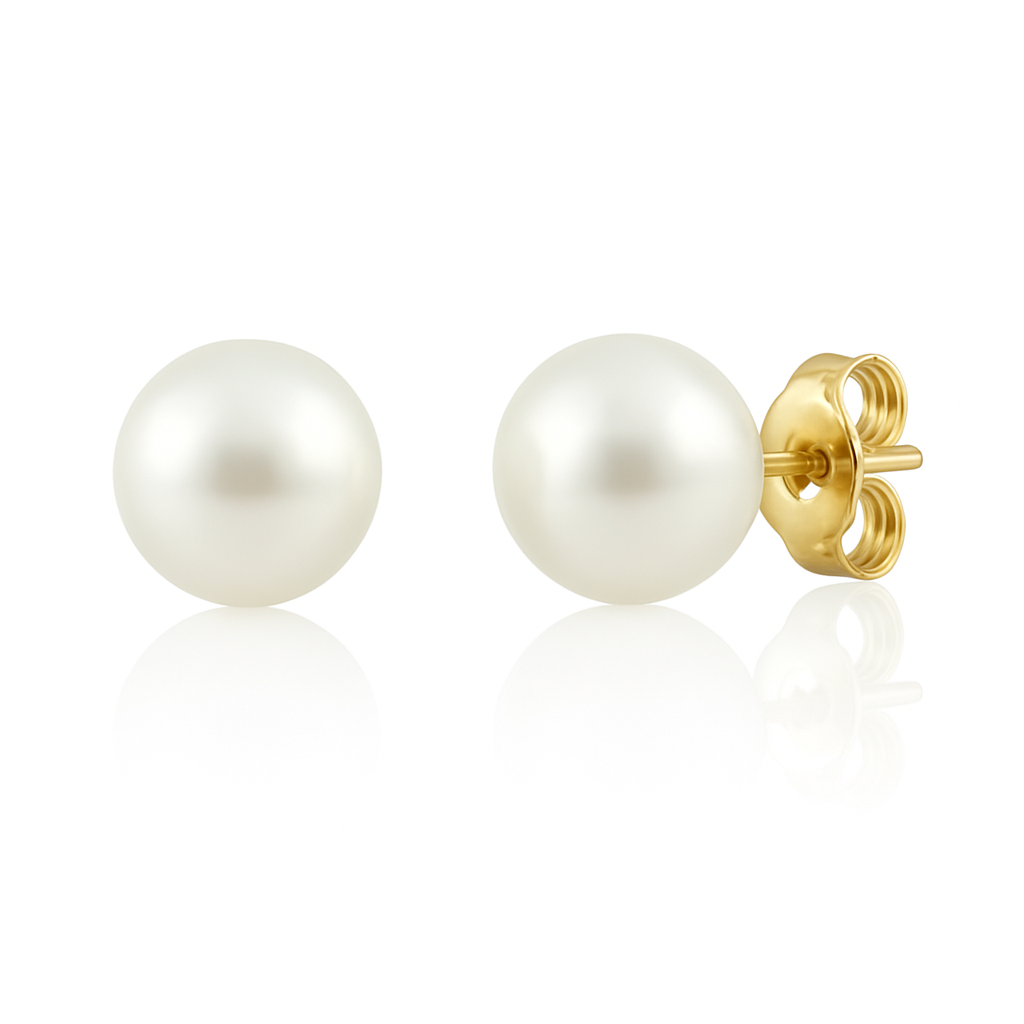 Aros de Perla 5–5.5 mm en Oro amarillo 18K