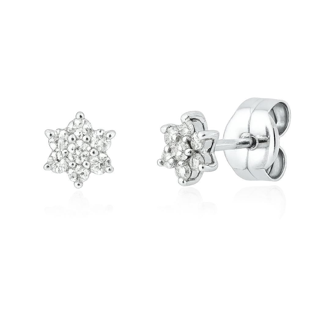 Aros de Diamantes 0.25 cts en Oro blanco 18K