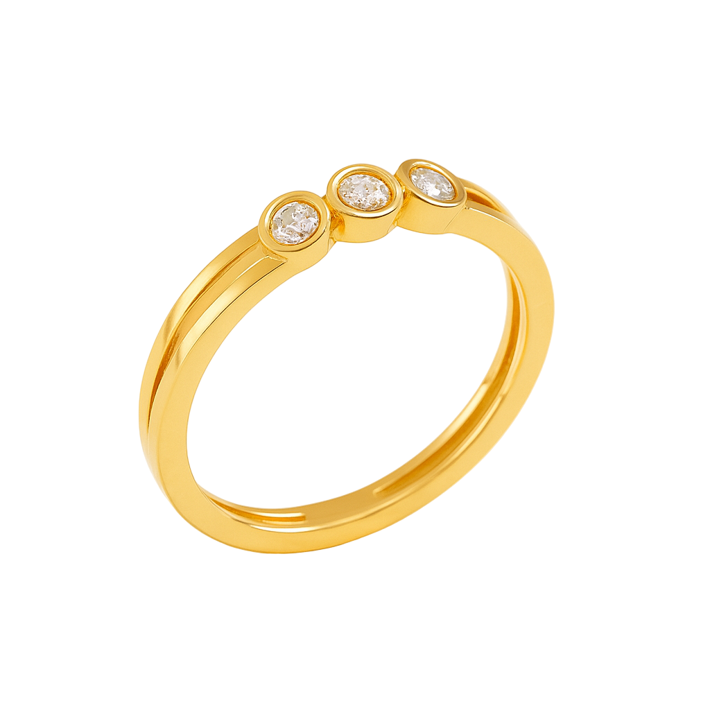 Anillo de Diamantes 0.06 cts en Oro amarillo 18K