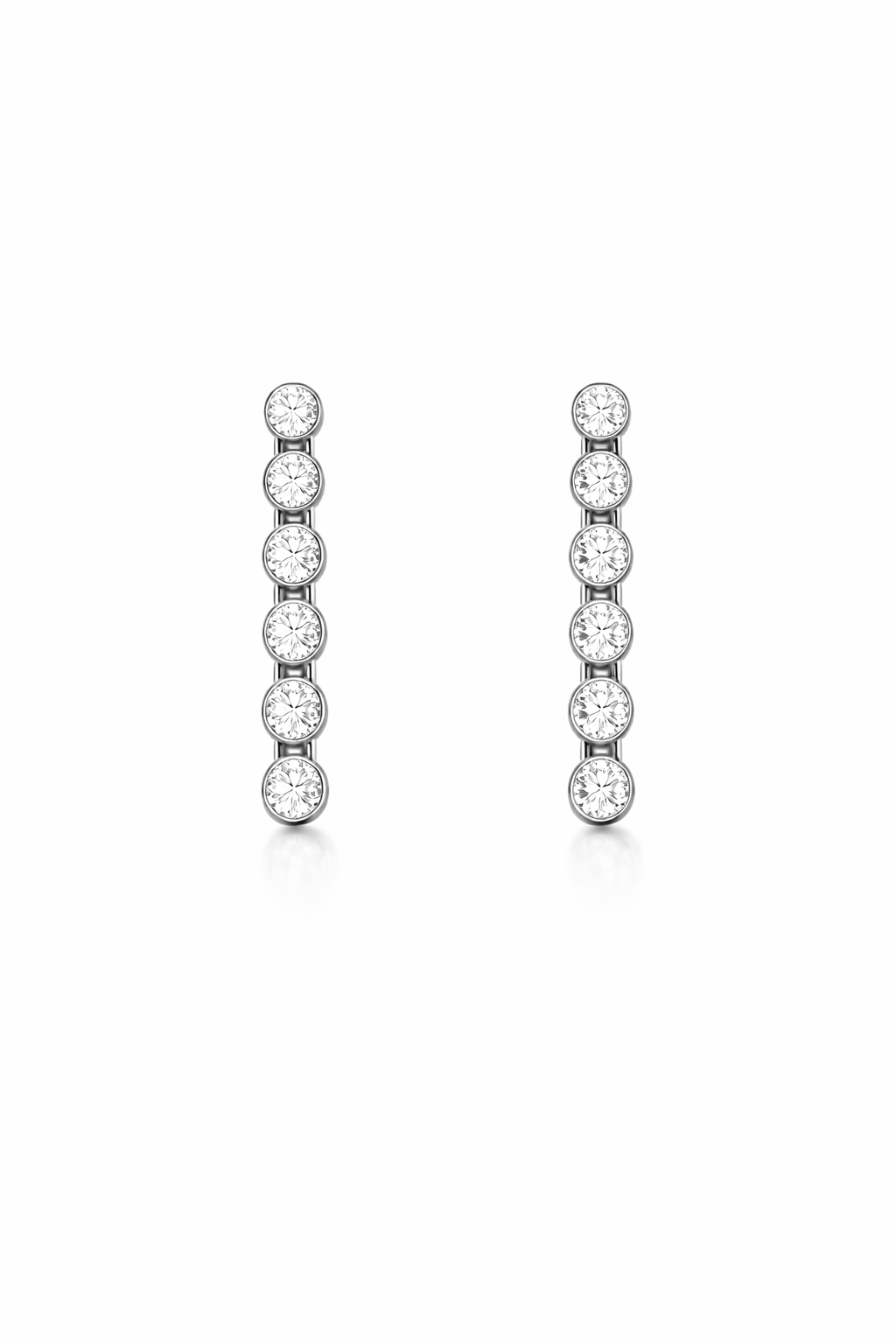 Aros colgantes de oro blanco y diamantes