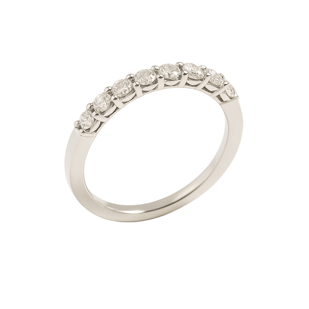 Anillo de Diamantes 0.15 cts en Oro blanco 18K