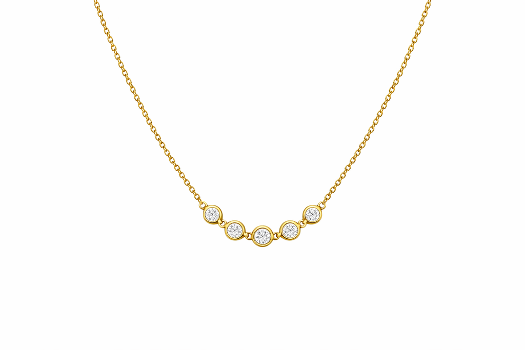 Collar de oro amarillo con brillantes