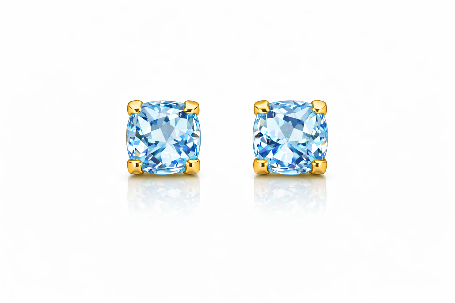 Aros de oro con topacio azul