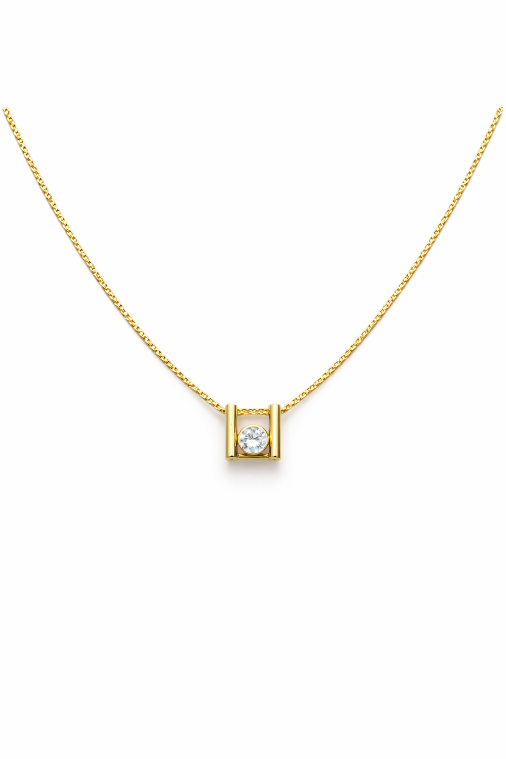 colgante de oro amarillo con punto de luz