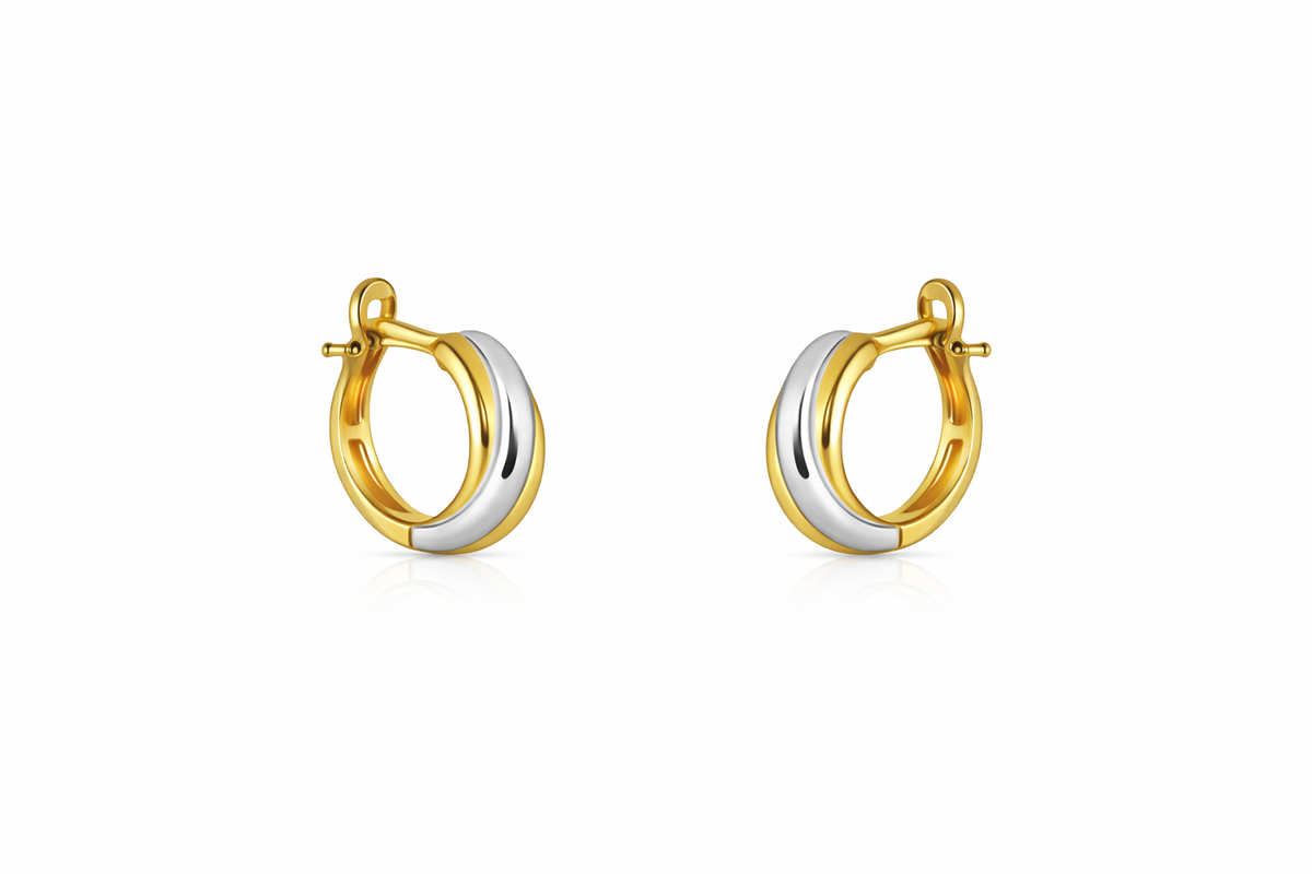 Aros argolla trenzado tricolor