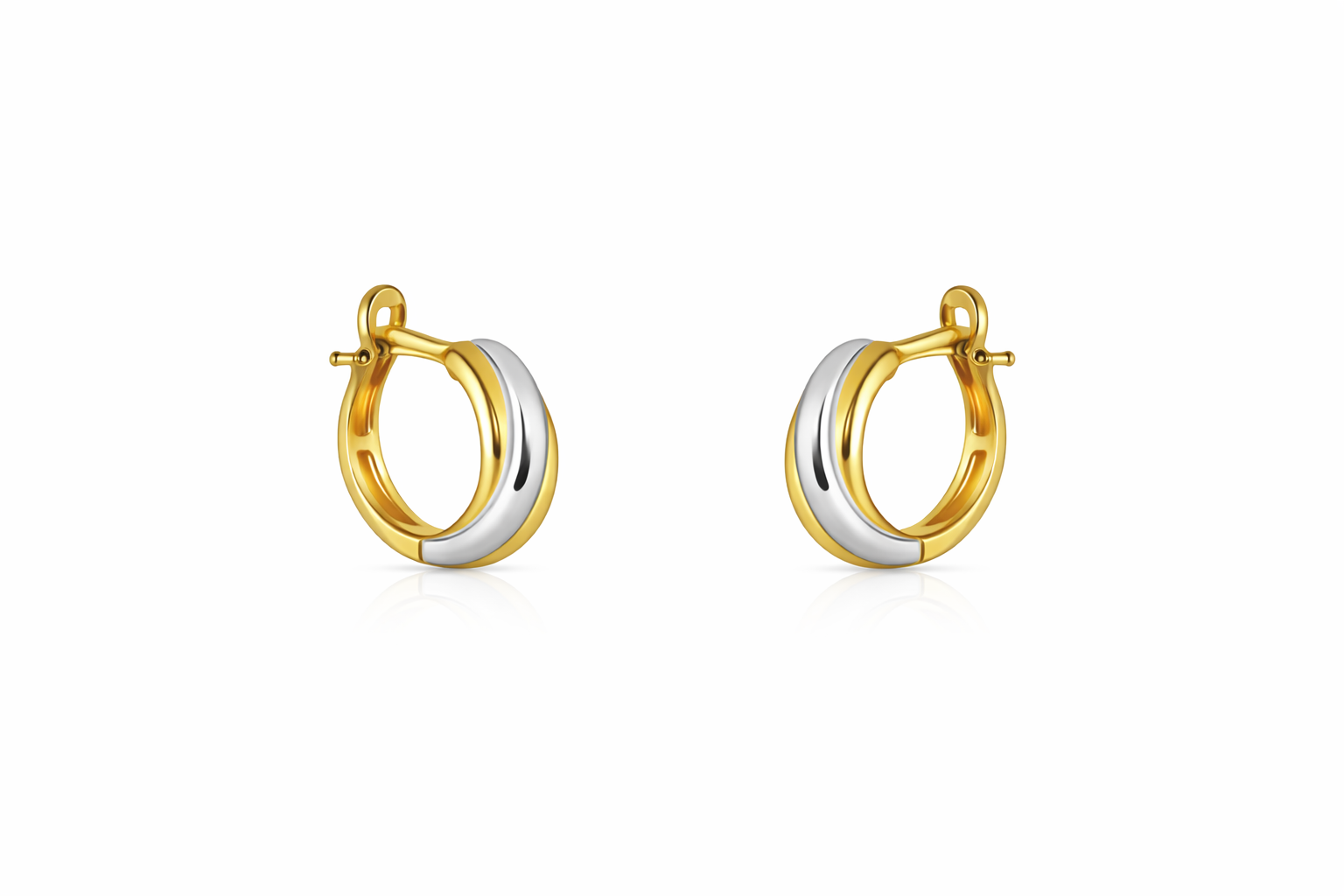 Aros argolla trenzado tricolor