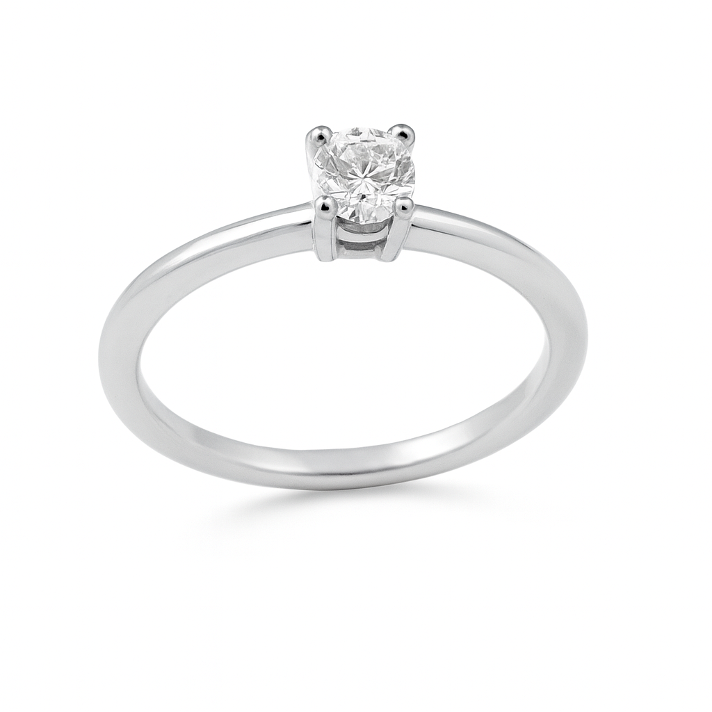 Anillo de Diamantes 0.14 cts en Oro blanco 18K