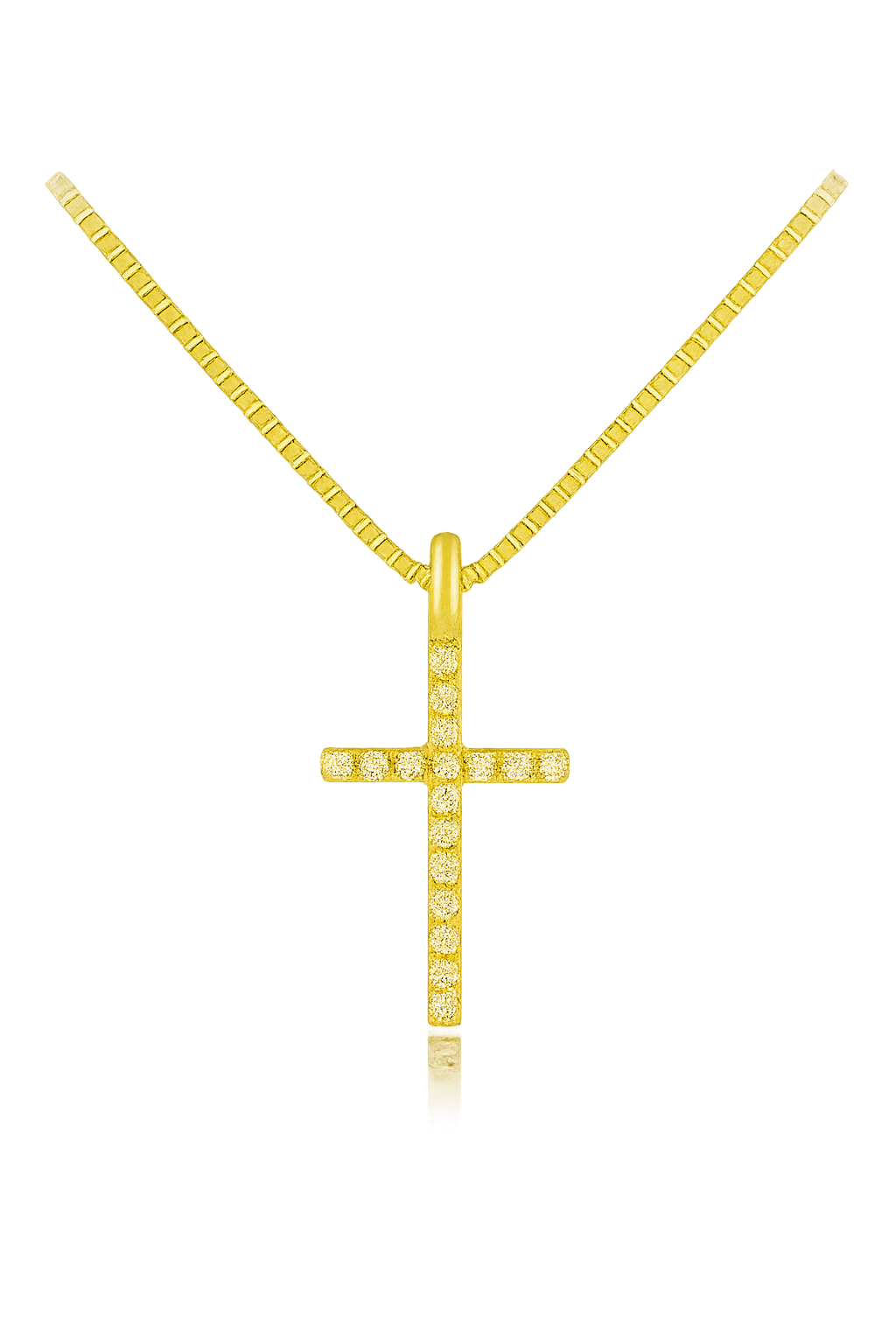 Colgante Cruz con Diamantes 0.09 cts en Oro amarillo 18K