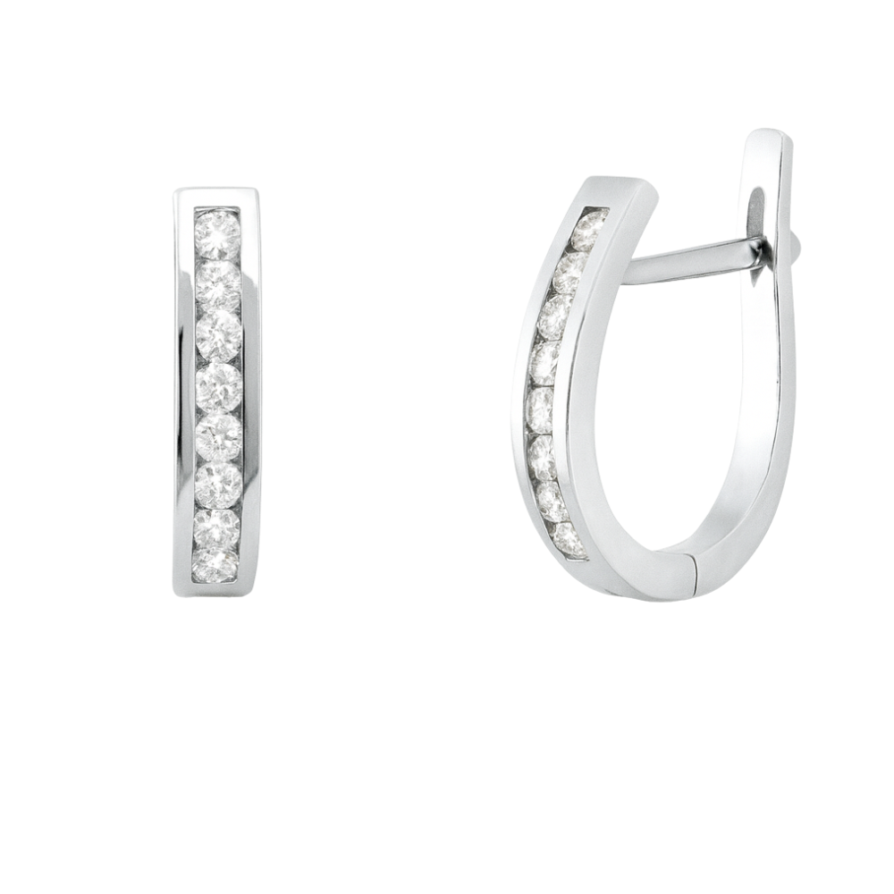 Aros Argollas con Diamantes 0.23 cts en Oro blanco 18K