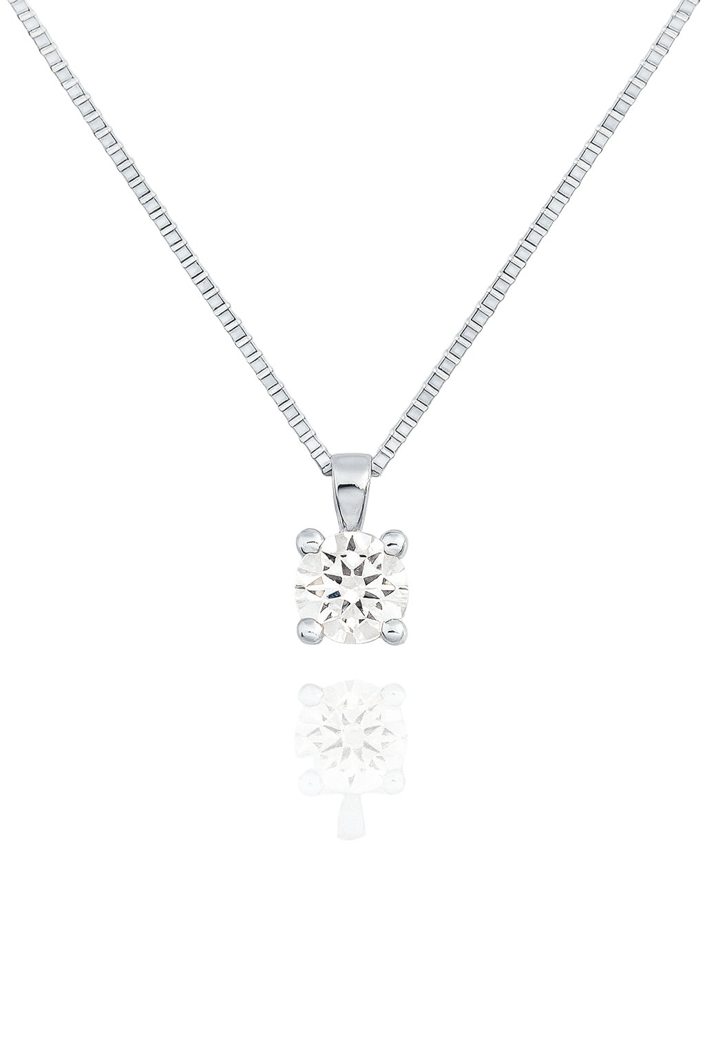 Colgante Punto de Luz con Diamantes 0.11 cts en Oro blanco 18K