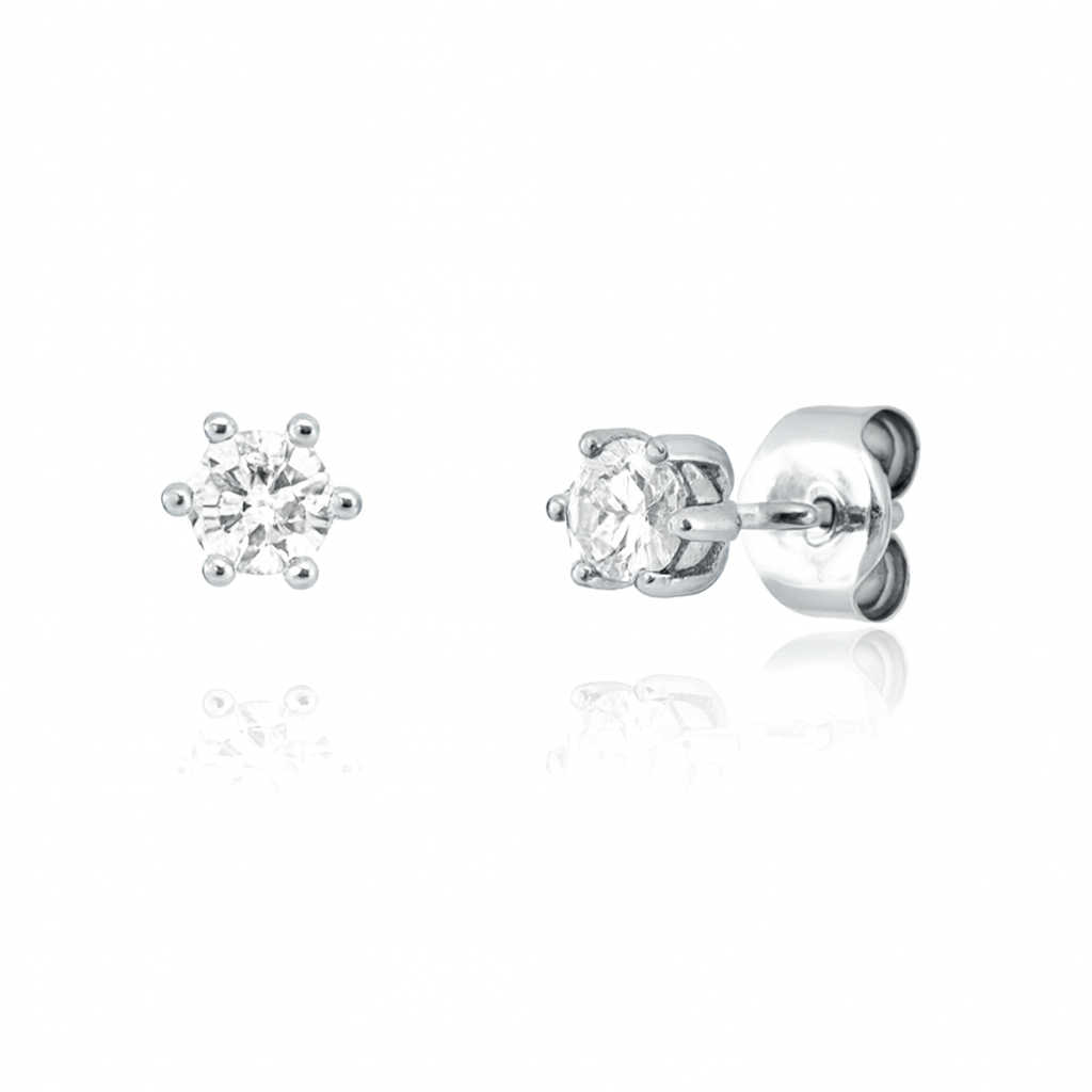 Aros de Diamantes 0.22 cts en Oro blanco 18K