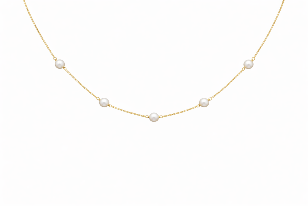 colgante de oro con perlas