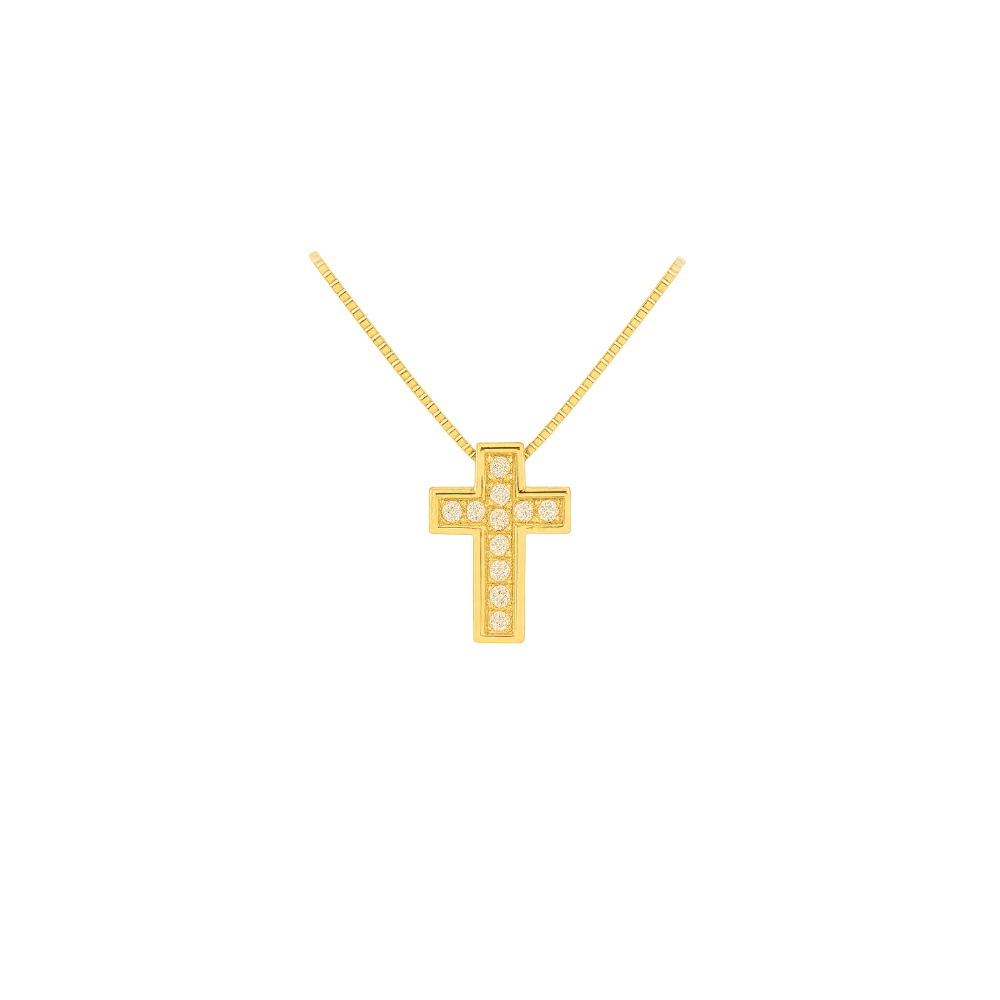 colgante de oro amarillo con colgante de cruz