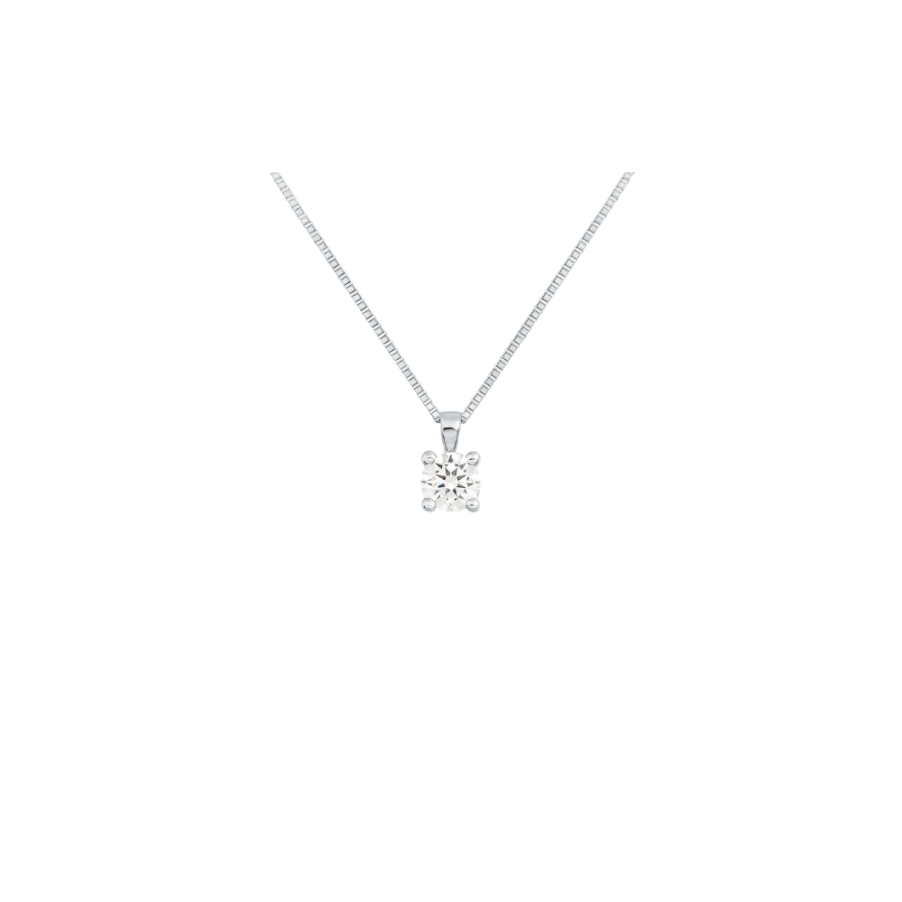 Colgante Punto de Luz con Diamantes 0.11 cts en Oro blanco 18K