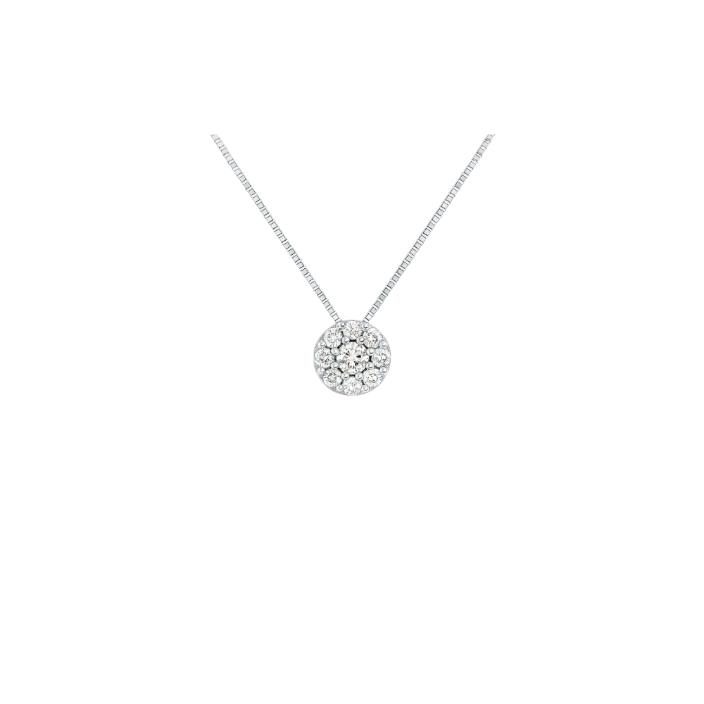 Colgante Punto de Luz con Diamantes 0.14 cts en Oro blanco 18K