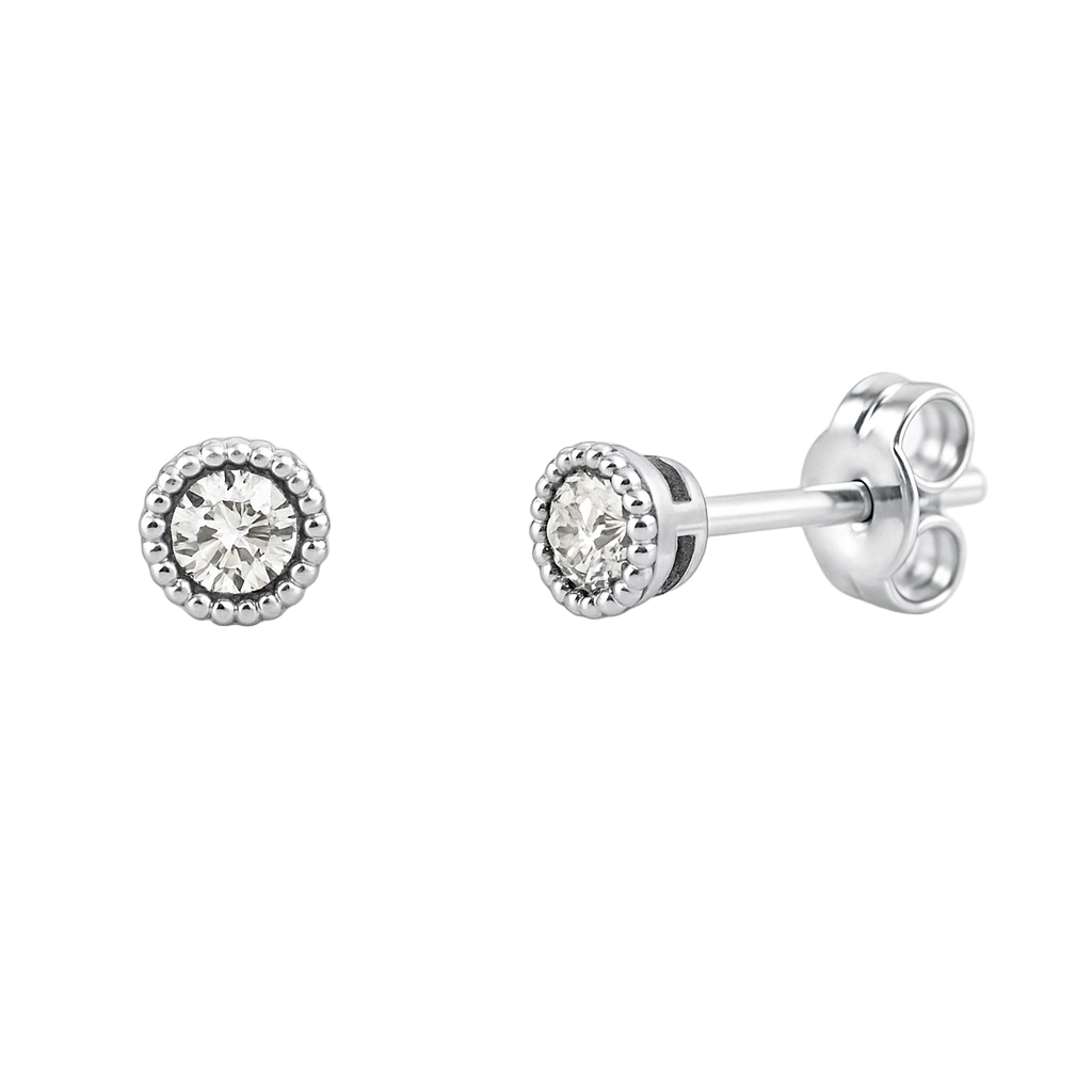 Aros de Diamantes 0.14 cts en Oro blanco 18K