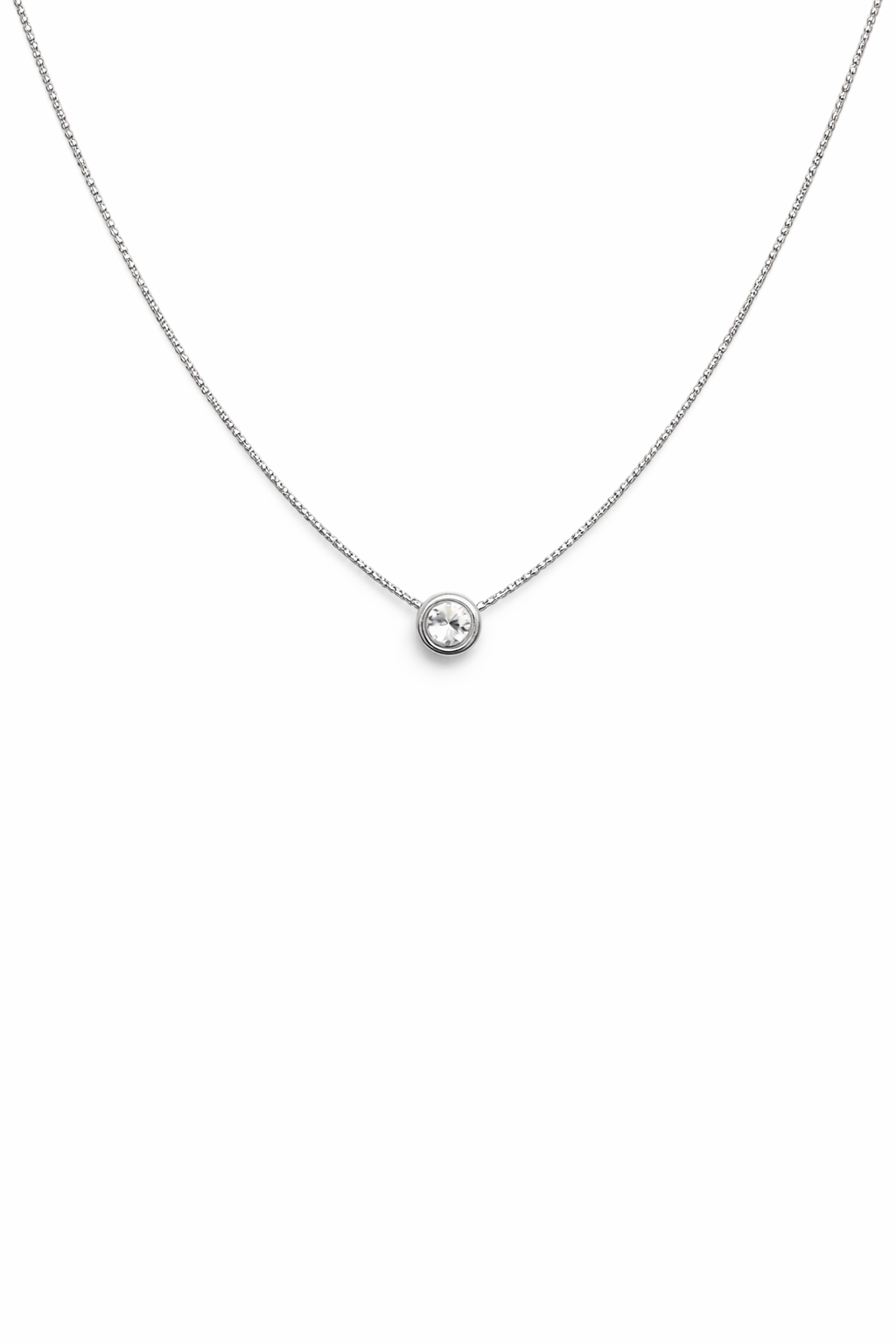 colgante con punto de luz de oro blanco